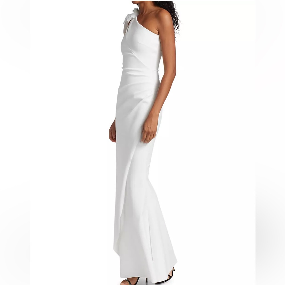 Chiara Boni La Petite Robe Gosia One Shoulder Gown Maxi Dress White Size 42 NWT